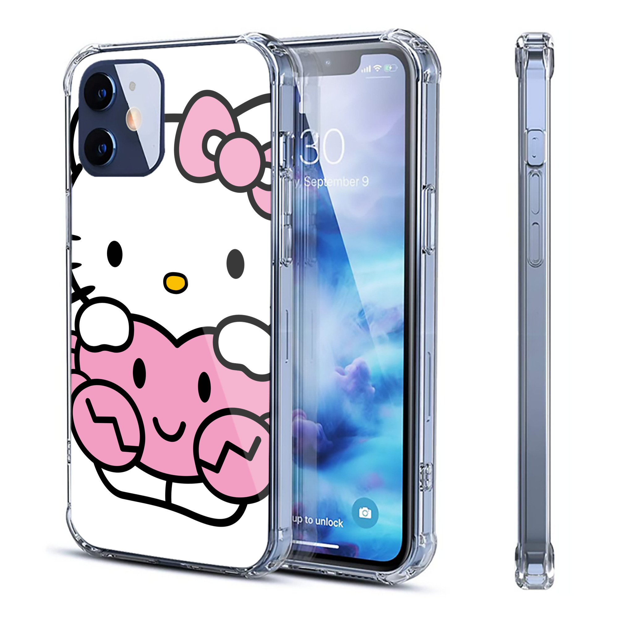 （画像用） Hello Kitty ハローキティ 【iPhone 12シリーズ対応】透明スマホケース（クリアソフトケース）